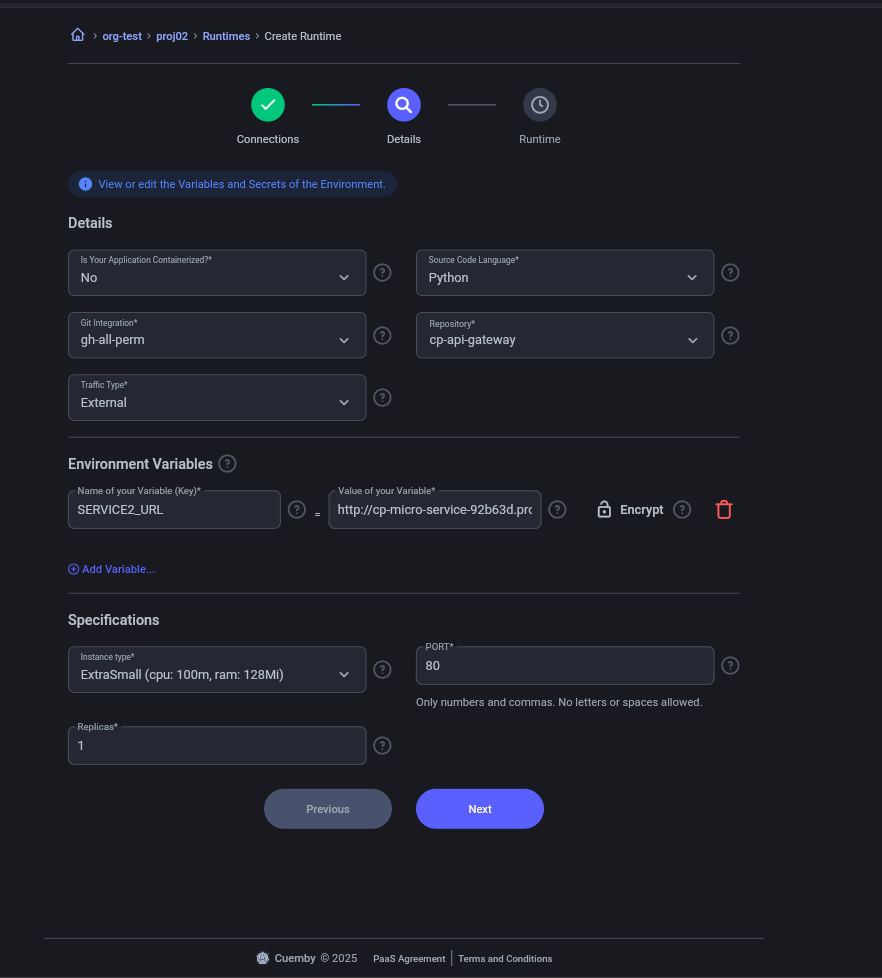 create runtime api gateway